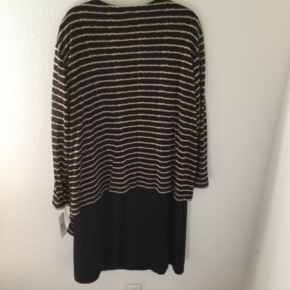 Jessica Howard NWT Black & Tan Jacket Dress With Attached Necklace Wedding W24 - Picture 5 of 8